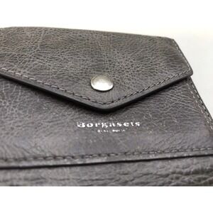 Borgasets Genuine Leather Tri-fold Wallet Brown